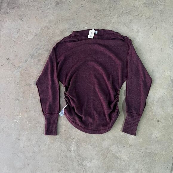 NWT Michael Stars Burgundy and purple long sleeve top with a relaxed fit #indie - Picture 1 of 2